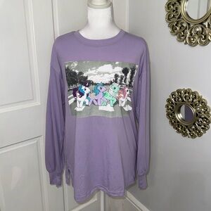 My Little Pony Purple Graphic Long Sleeve Crew Neck T-Shirt Size XS